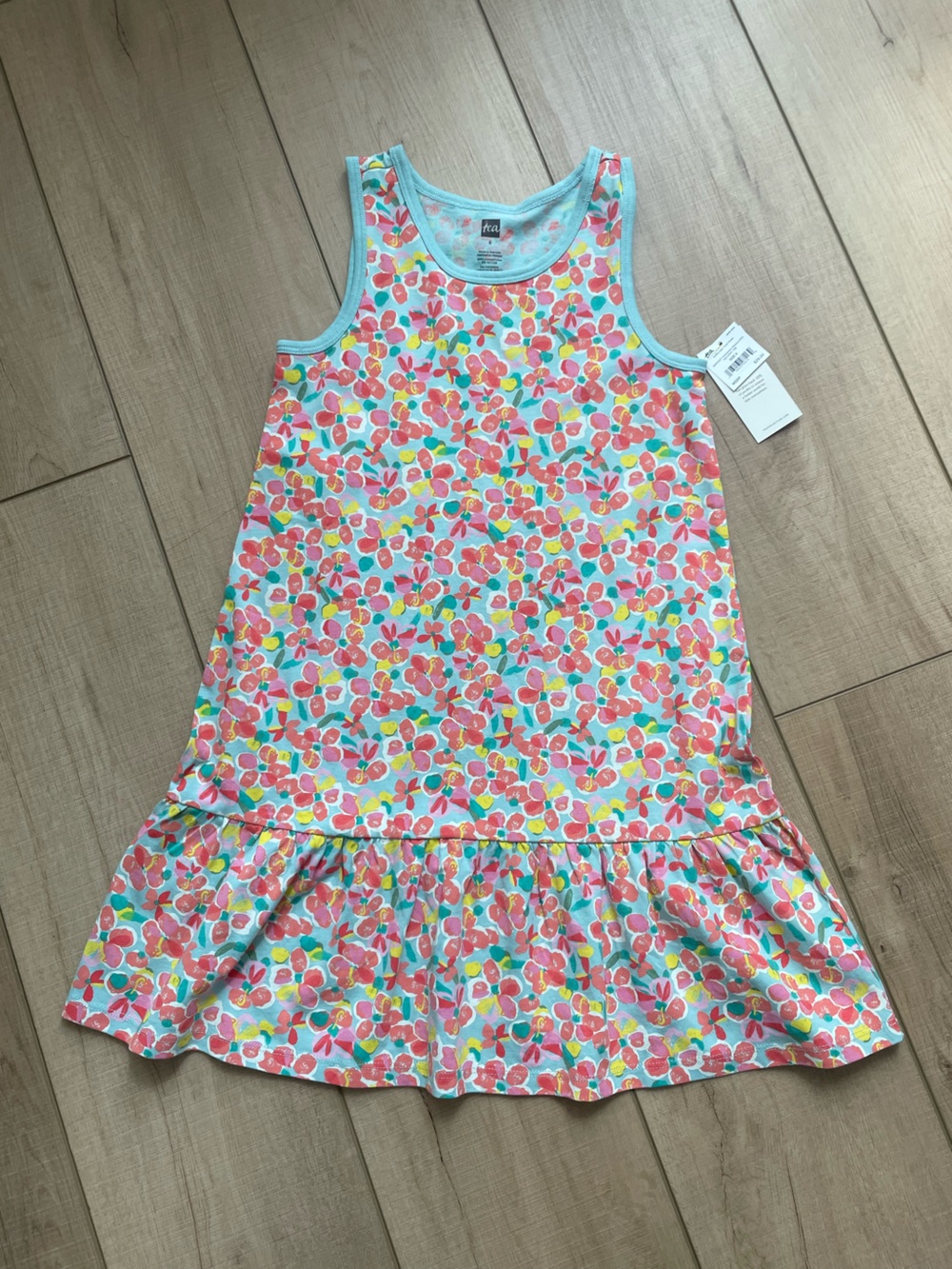 Girls Tea Collection Ruffle Hem Tank Dress Size 6 in Hacienda Hibiscus NWT